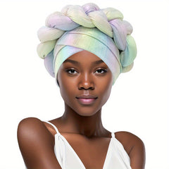 Bright Gradient Turban Cap Elastic Head Scarf