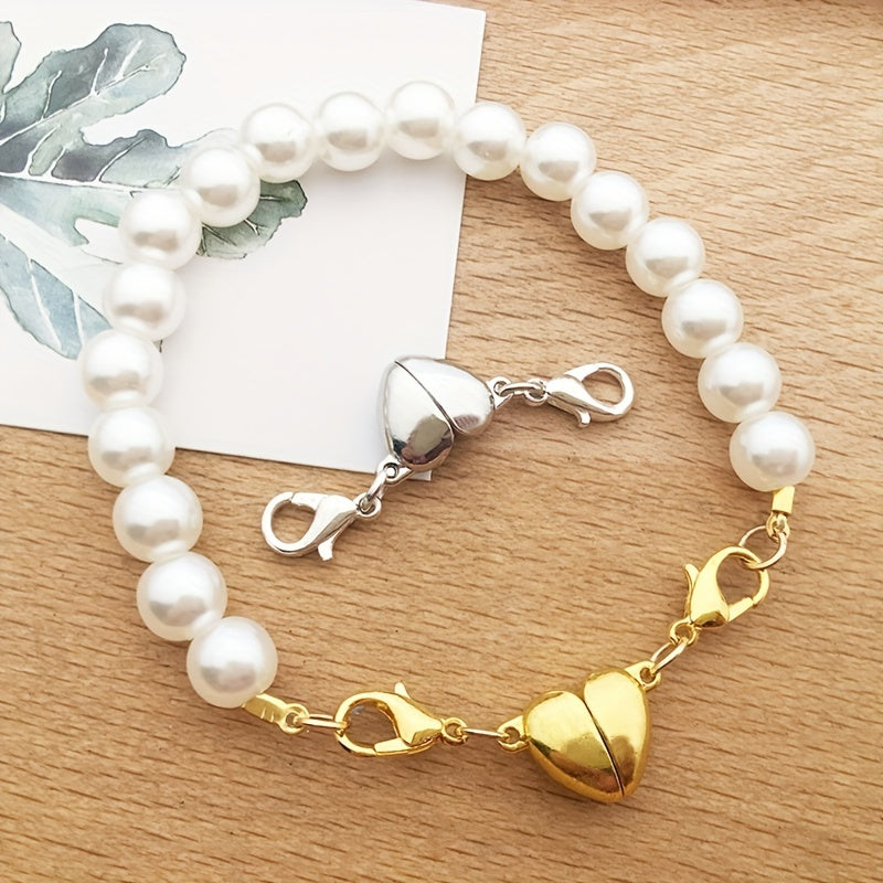 5pcs Heart Magnetic Buckle DIY Bracelet Necklace Set