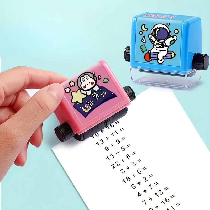 2pcs Math Seal Set for Teachers, Red Ink, Addition Subtraction