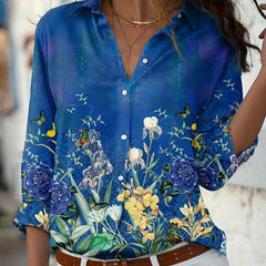  Floral Print Sleeve Shirt