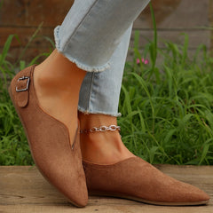 Lightweight Closed Toe Slip On Shoes with Buckle Strap Details