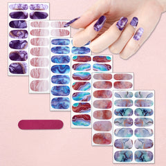 6 Sheets Marble Nail Stickers Full Wrap Self Adhesive Gel Decals