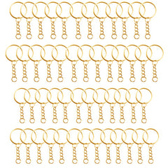 50pcs Single Ring Keychain Key Ring Golden Color