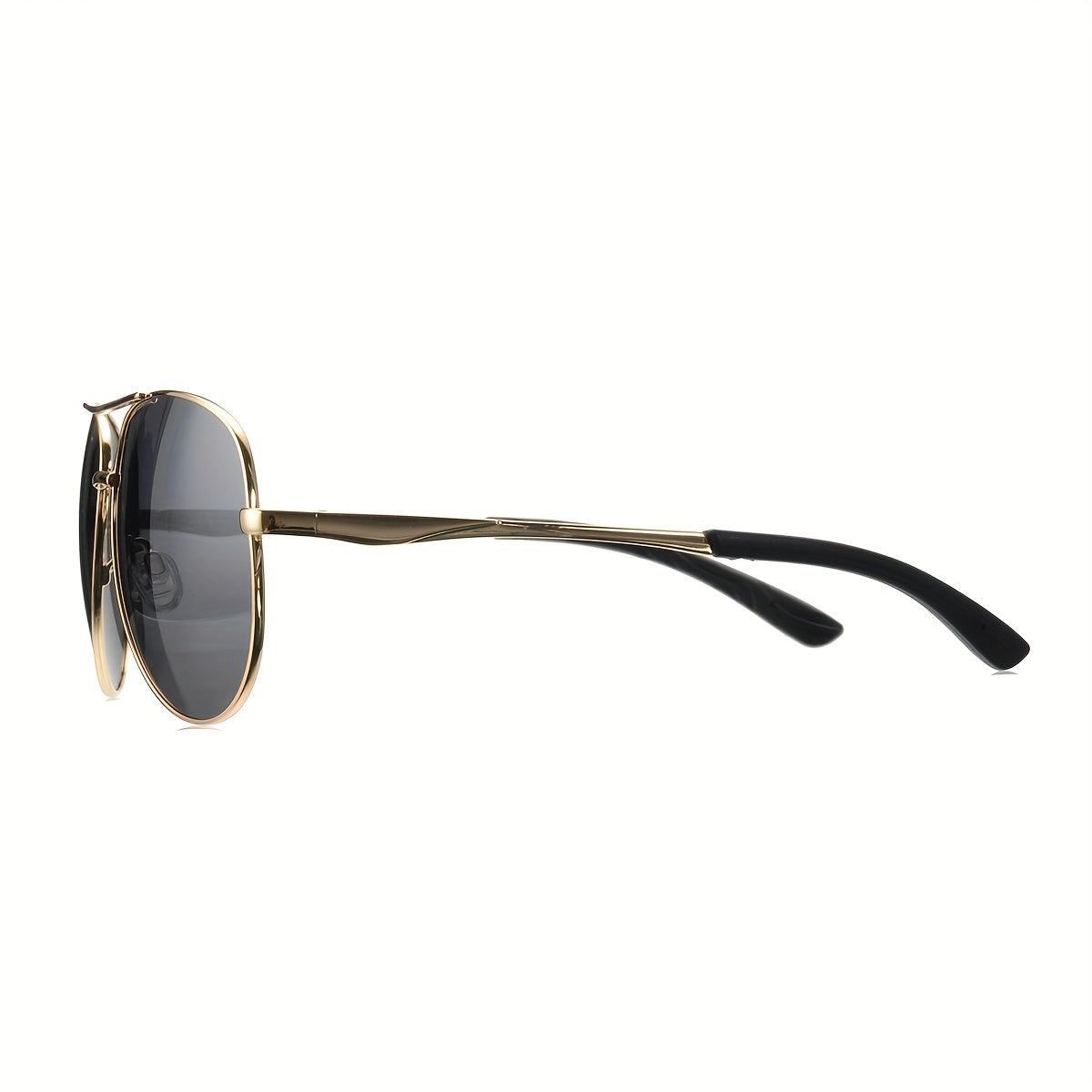 OUWEN Aviator Sunglasses Men Metal Frame UV Protection Gray Lens