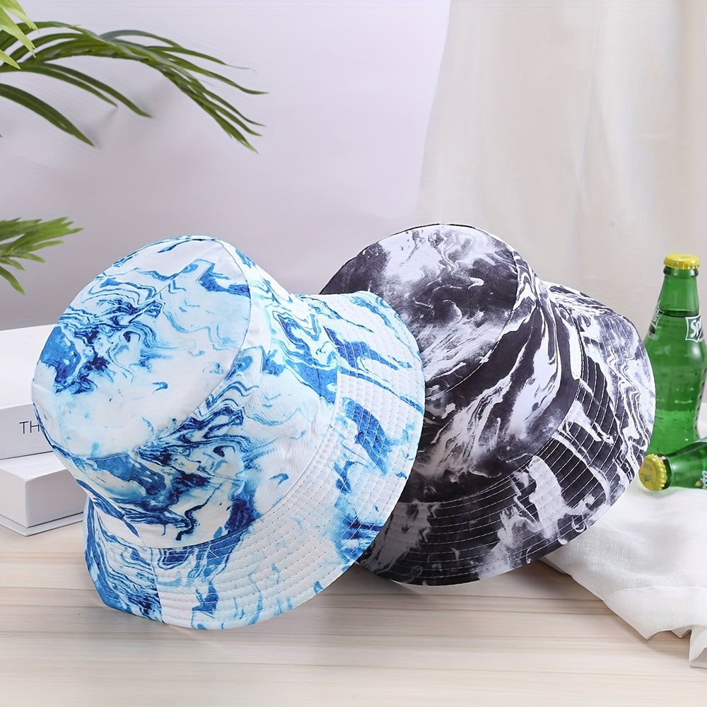 Tie Dye Print Bucket Hat Unisex Double Sided Street Basin Hat