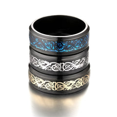 Men's Steel Dragon Pattern Ring Retro Niche Men's Ring