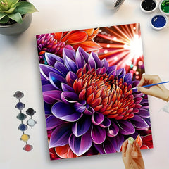DIY Painting by Numbers Kit Purple Flowers for Beginners