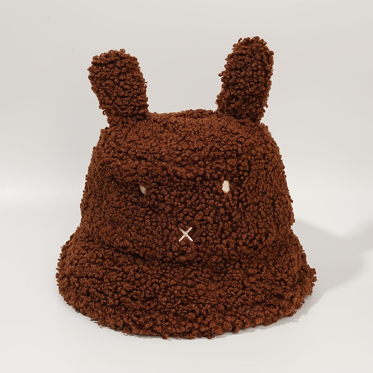 Cat Bucket Hat Lamb Woolen Fleece Winter Warm Fisherman Hat