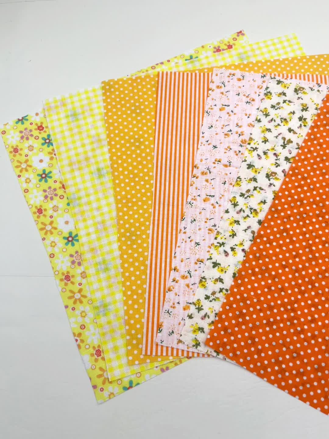 7pcs 24 89 24 Yellow Fat Quarter Fabric Bundles Quilting Cotton