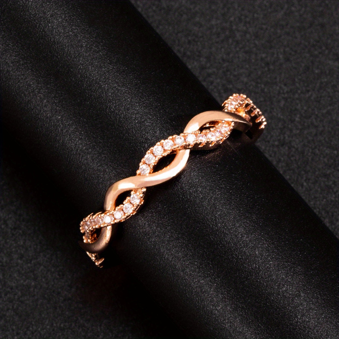18K Plated Zircon Ring Adjustable Finger Size Jewelry For Men/Women