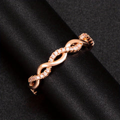 18K Plated Zircon Ring Adjustable Finger Size Jewelry For Men/Women