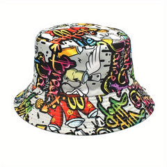 Cartoon Pattern Reversible Bucket Hat for Men and Women