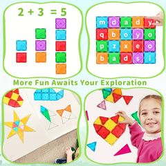 Magnetic Building Blocks Tiles Set for Kids 79pcs Construction Educational Toys
