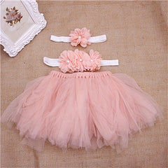 3 Piece Baby Girl Tutu Skirt Photo Props Set