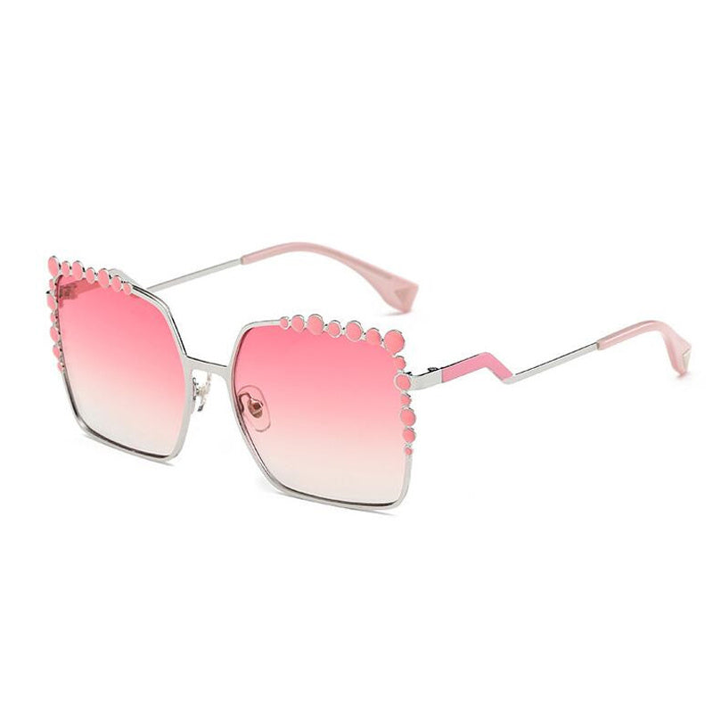 Square Frame Sunglasses Irregular Rim Metal Sun Glasses For Women Girls