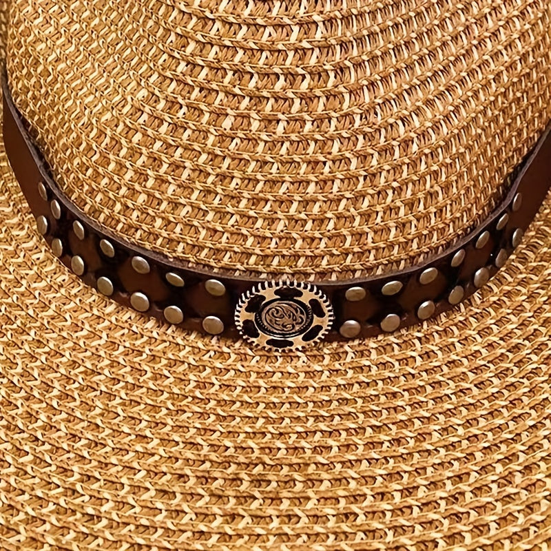 Western Cowboy Hat Mens Womens Spring Summer Sun Protection Retro Knight Hat