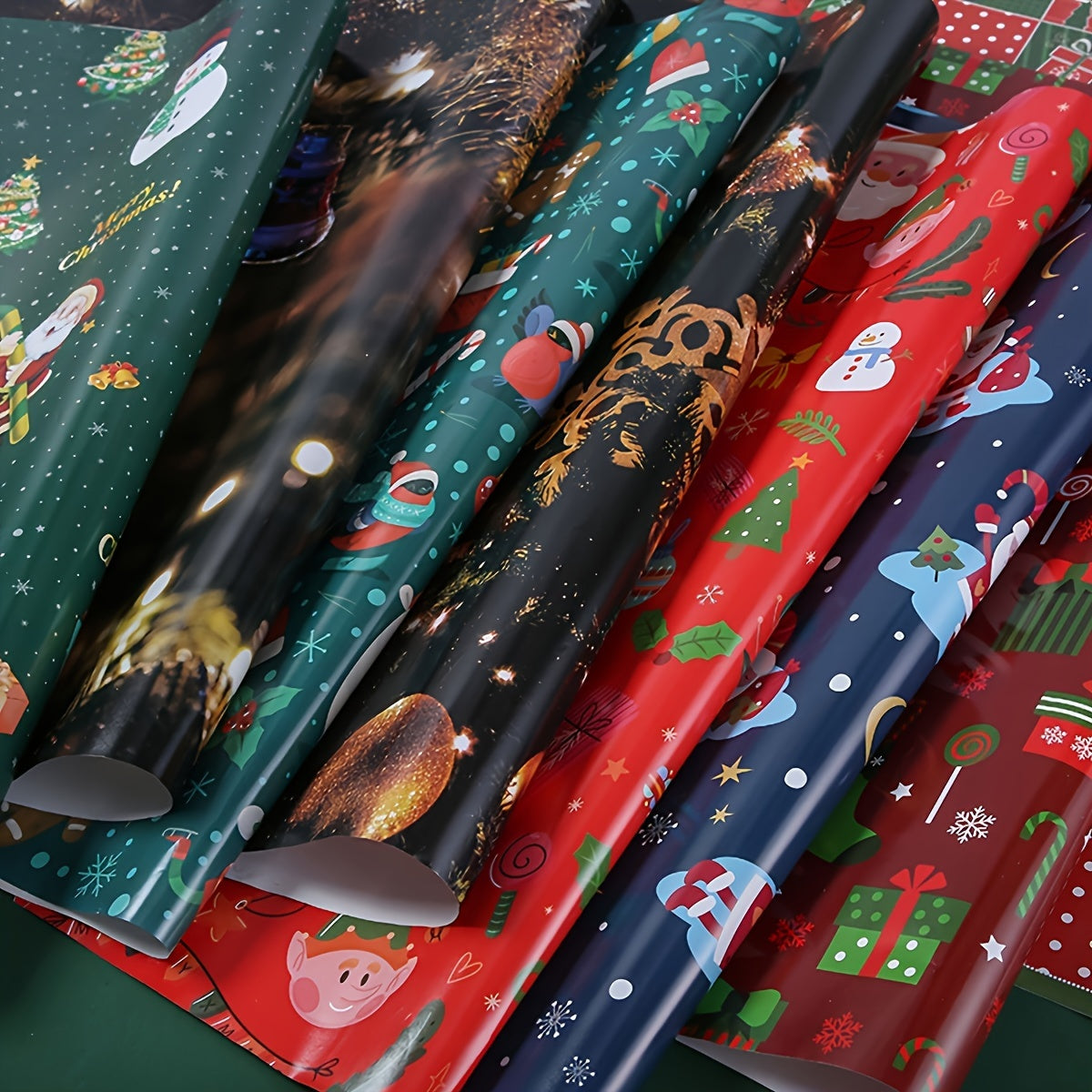 5pcs Christmas Gift Wrapping Paper for DIY Gift Packaging