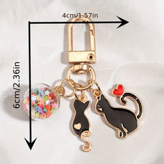 Cartoon Cat Keychain Animal Key Ring Purse Handbag Car Charm Phone Pendant Gift