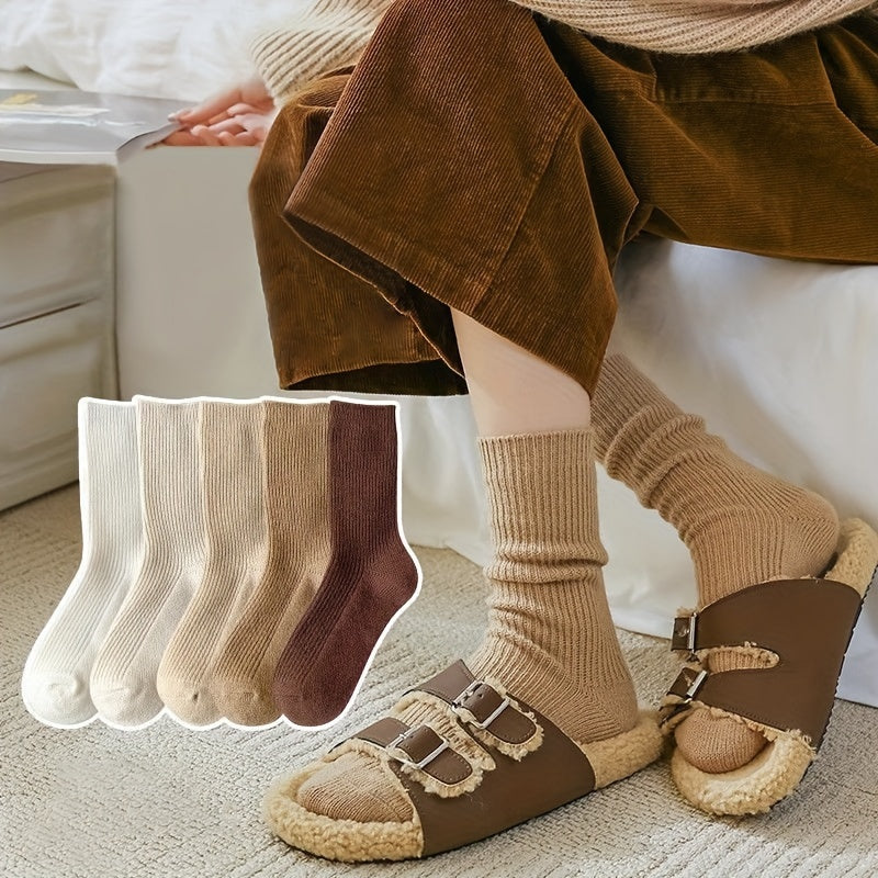3 Pairs Soft Mid Tube Socks Women's Stockings