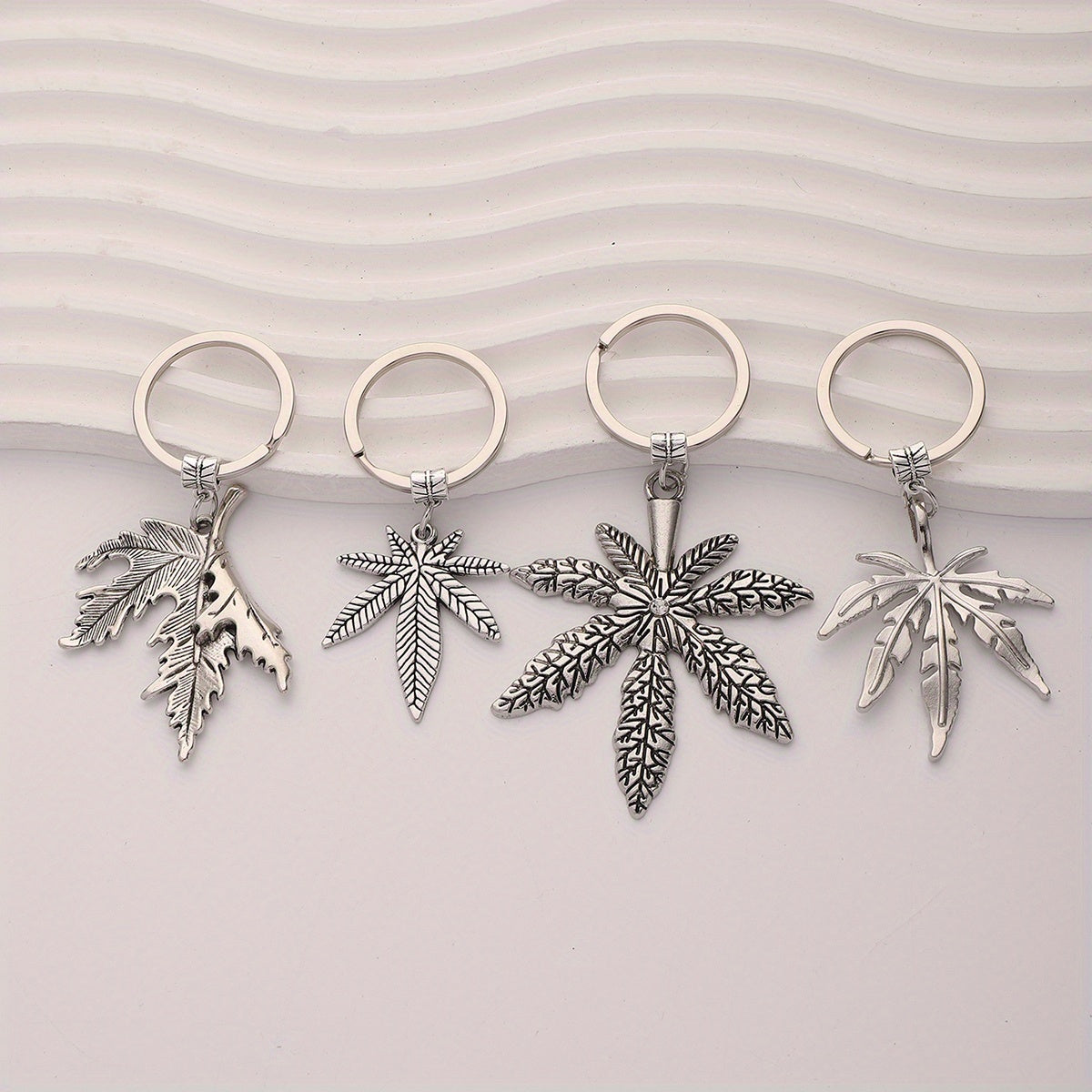 Maple Leaf Charm Keychain 4pcs Set Luggage Bag Accessories
