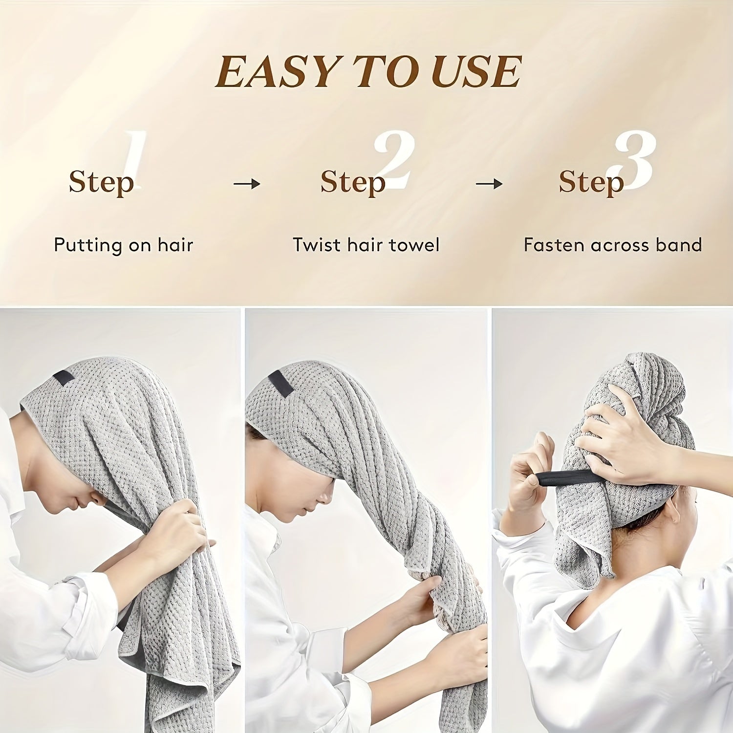 Hair Drying Cap Microfiber Towel Wrap Women Fast Dry Anti Frizz Absorption