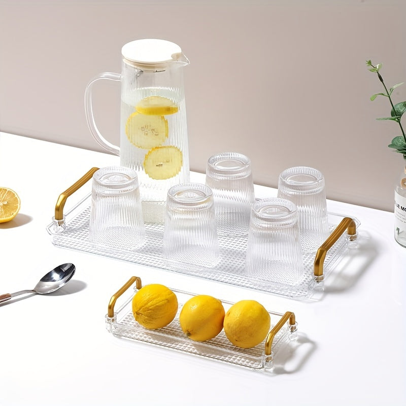 Acrylic Tray Plastic Rectangular Fruit Tea Tray Draining Sto