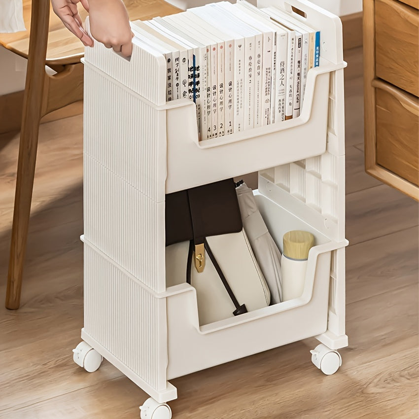 Movable Plastic Book Shelf Book Storage Rack Student Desk Shelf