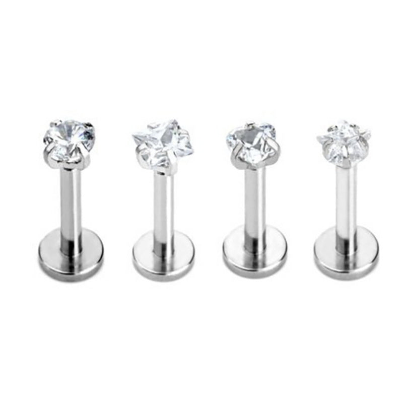 Fashionable Zircon Punk Stainless Steel Piercing Set