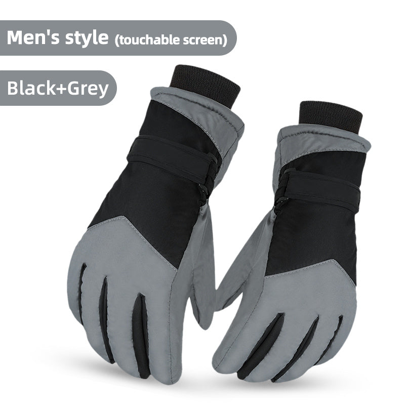 Warm Fleece Ski Gloves Touch Screen Waterproof Outdoor Sports Gloves