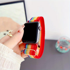 Rainbow Nylon Elastic Smart Watch Strap for Smart Watch