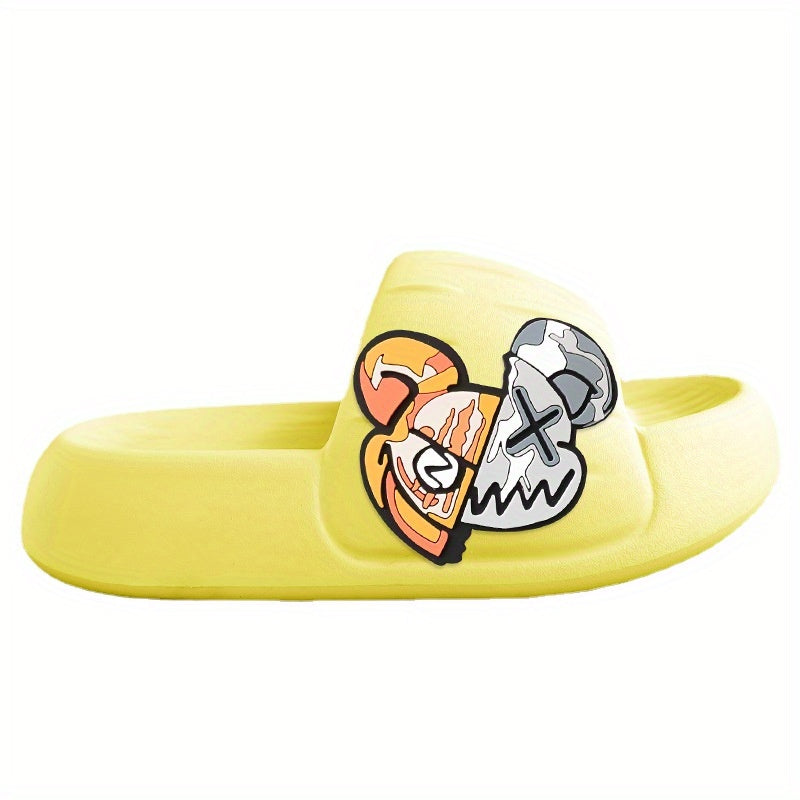 Men's Anime Print Non Slip Platform Slides Soft Sole Cloud Slides