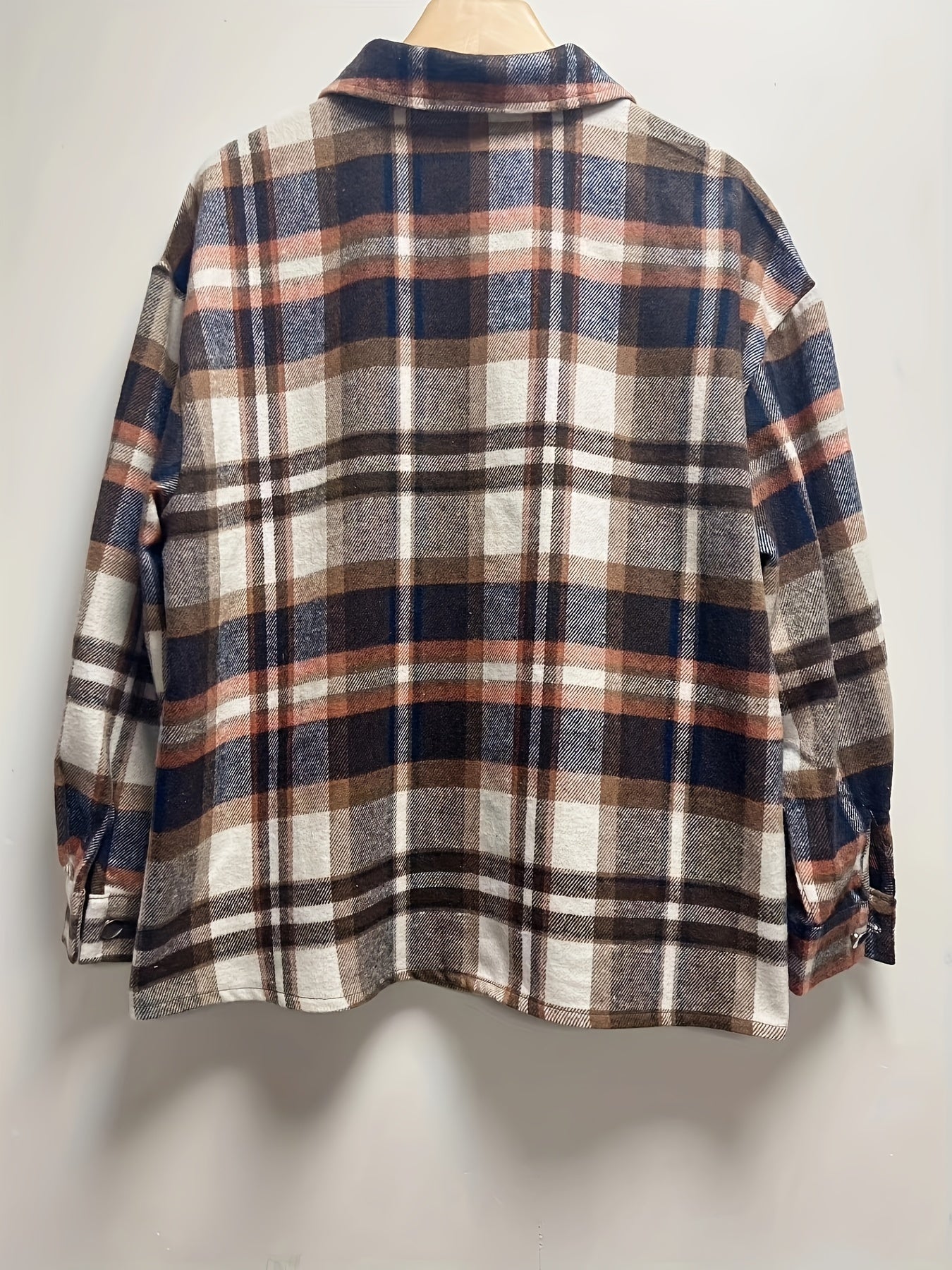  Plaid Print Button Up Shacket
