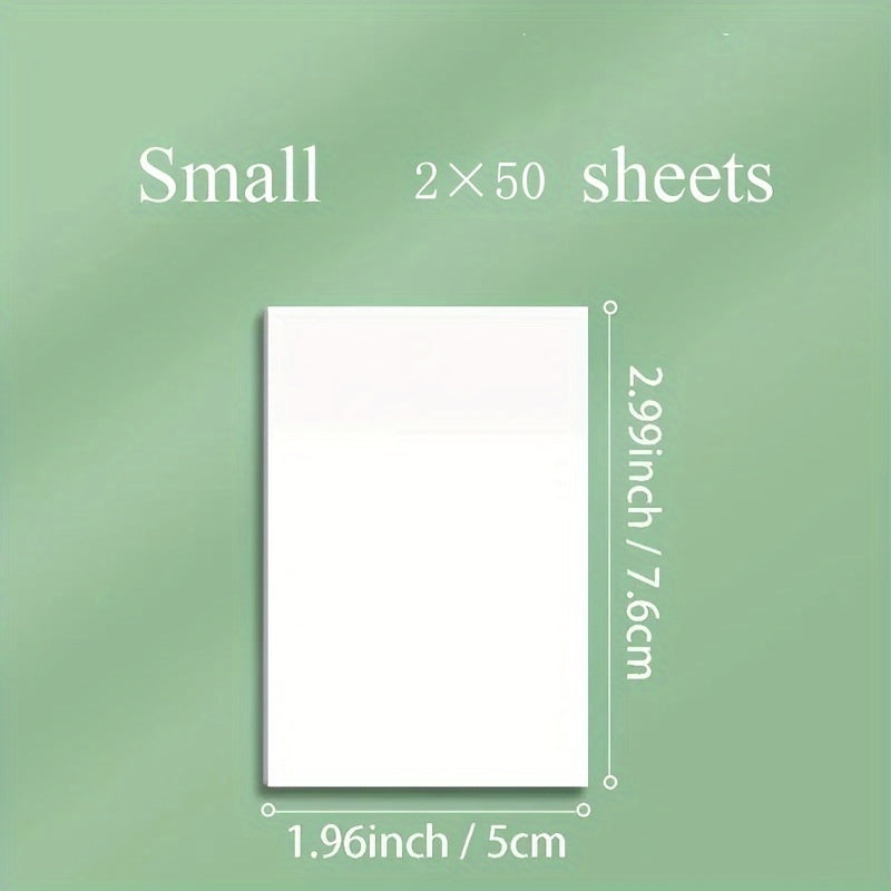 100 Sheets Transparent Sticky Notes for Notebooks Diaries School Office Supplies