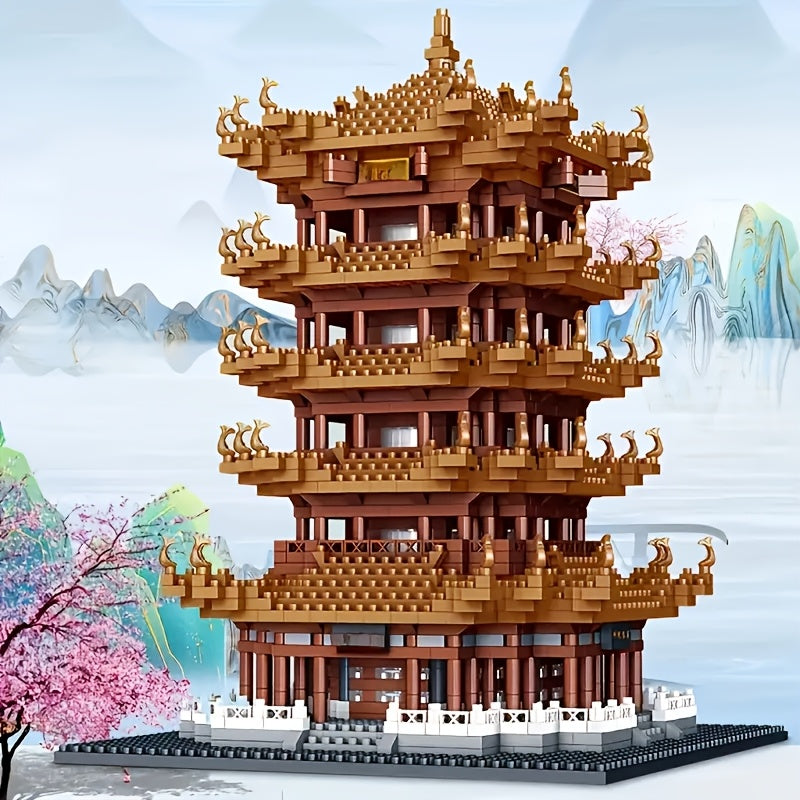 Yellow Crane Tower Building Blocks Desktop Decoration & Holiday Gift