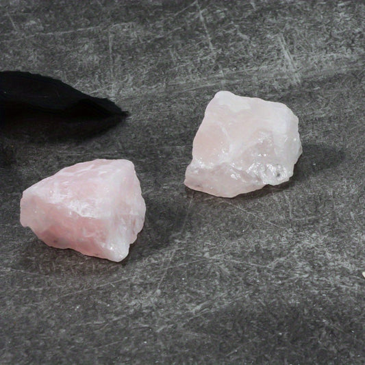 2pcs Natural Light Powder Crystal Raw Stones DIY Demagnetizing Purifying Stones