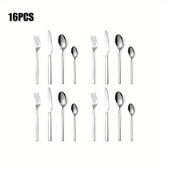 24pcs Silverware Set Mirror Polished Cutlery Utensil Set Home Kitchen