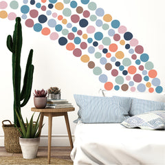 30pcs Boho Colorful Dots Wall Stickers Self-adhesive Home Decor