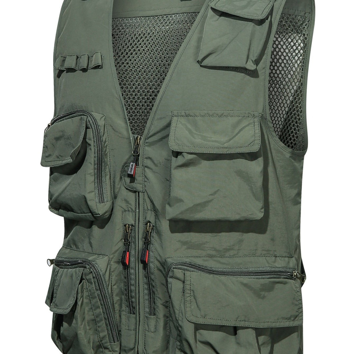 Cargo Vest Men's Casual Outwear V Neck Zip Up Vest Spring Summer