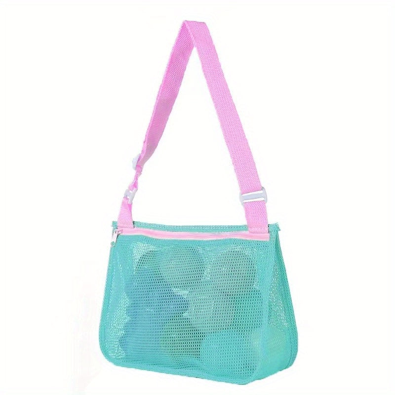 Kids Beach Mesh Bag Shell Collection Toy Storage Beach Bag