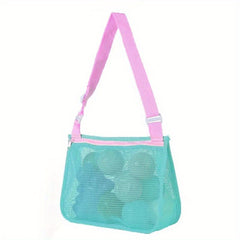 Kids Beach Mesh Bag Shell Collection Toy Storage Beach Bag