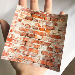 2pcs Dollhouse Tile Stickers Realistic Wood & Brick Patterns PVC Wallpaper