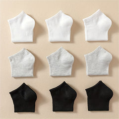 9 Pairs Solid Low Cut Ankle Socks Soft & Lightweight Women's Stockings