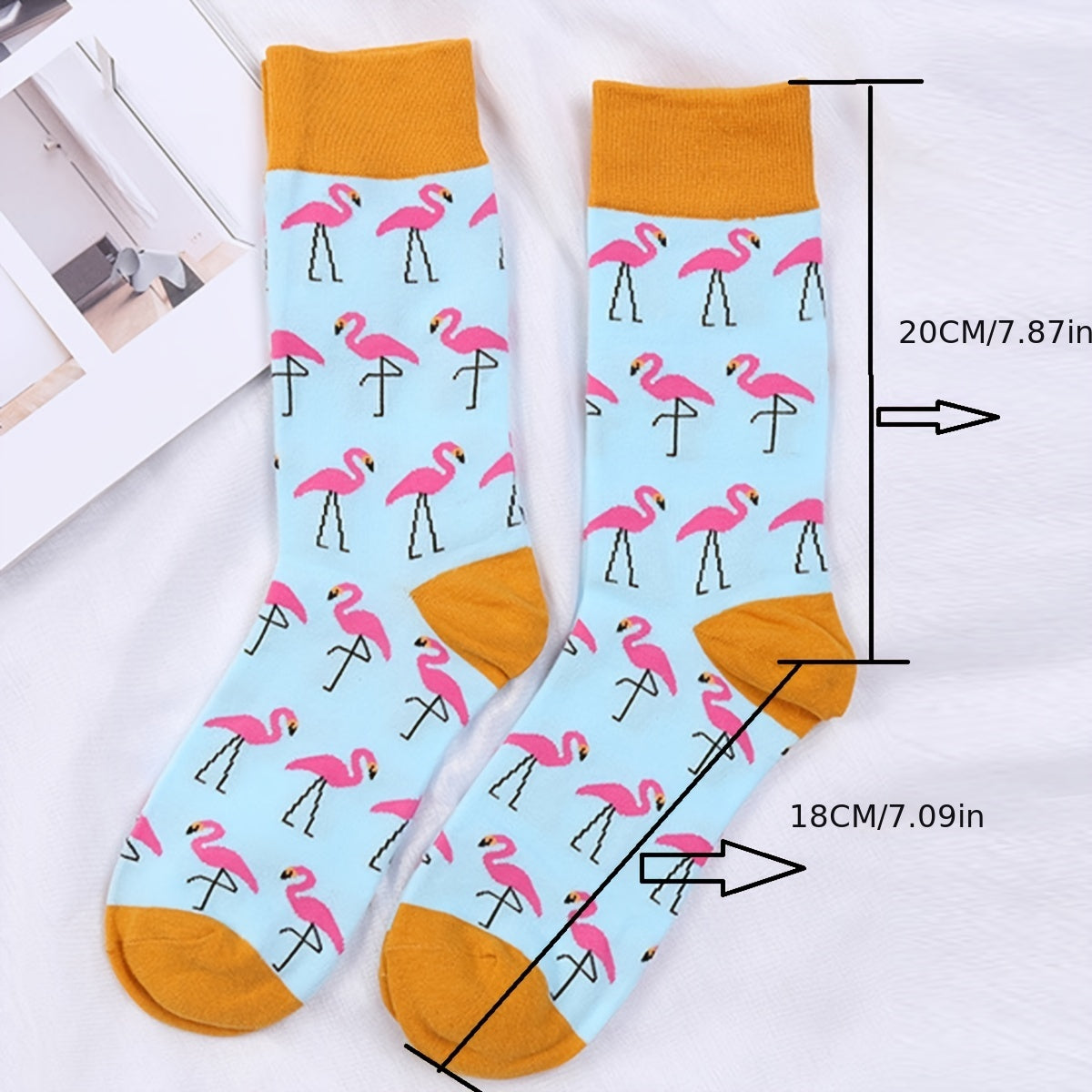 2pairs Flamingo Socks Novelty Christmas Stockings Women's Hosiery