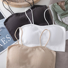 3pcs Girls Solid Bralette Set