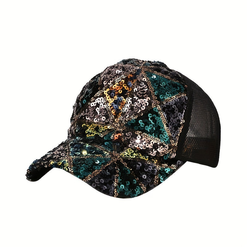 Sequin Sparkling Baseball Cap Y2K Cotton Sunscreen Sports Hat