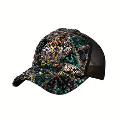 Sequin Sparkling Baseball Cap Y2K Cotton Sunscreen Sports Hat