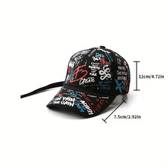 Cartoon Graffiti Hipster Peaked Hat Street Baseball Cap Adjustable