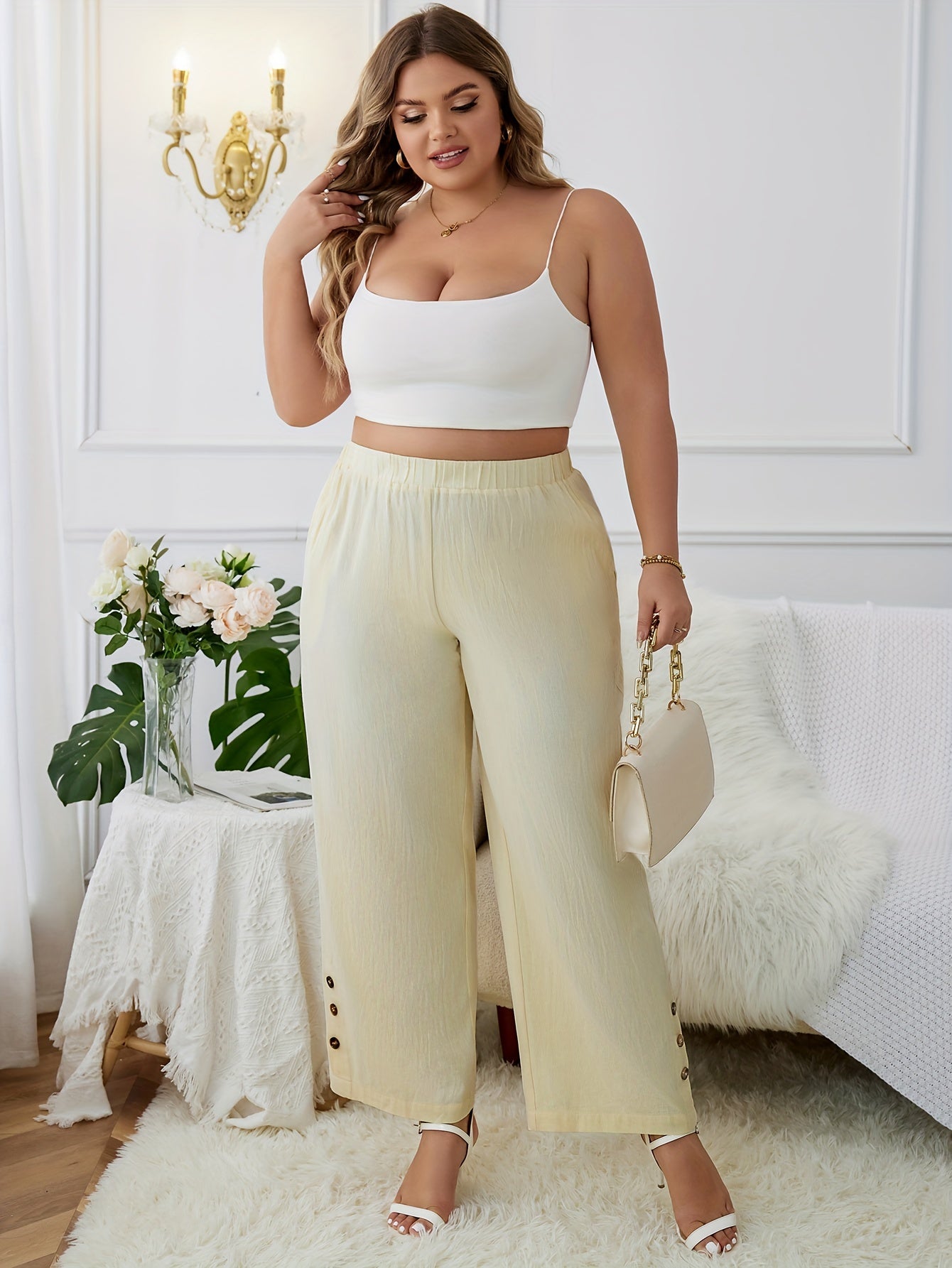  Wide Leg Trousers With Pockets