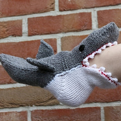 Christmas Crocodile Knit Cuff Socks Hand Knitted Winter War