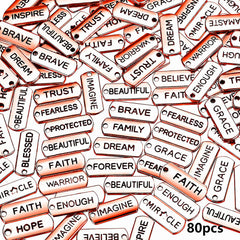 80pcs Word Charms Pendants for DIY Jewelry Making